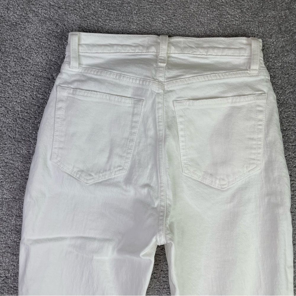 Abercrombie & Fitch Jeans Women's 26 Short White Ankle Straight High Rise Ripped - Picture 5 of 11